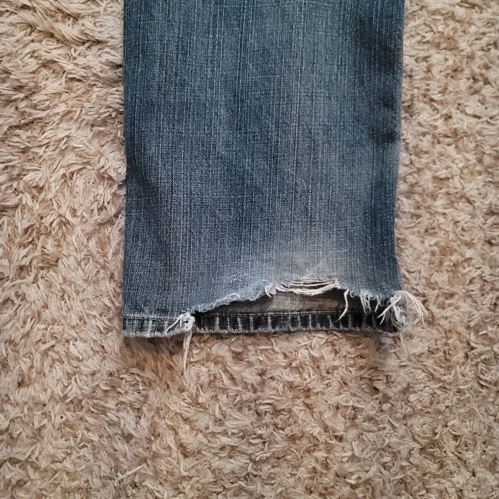 Levi's 559 Relaxed Straight Jeans Mens 34x32 Blue Medium Wash Distressed Cotton‎